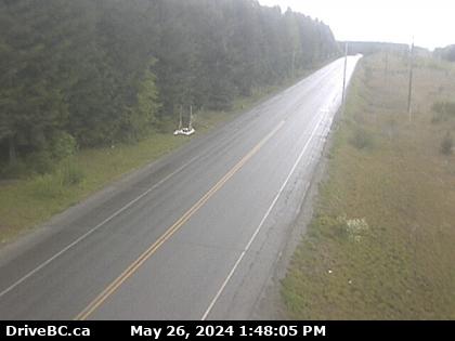 Traffic Cam Hwy-37S at Onion Lake Cross Country ski trails, looking north. (elevation: 220 metres)