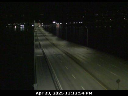 Traffic Cam East end of WR Bennett Bridge connecting Kelowna and West Kelowna, looking west. (elevation: 343 metres)