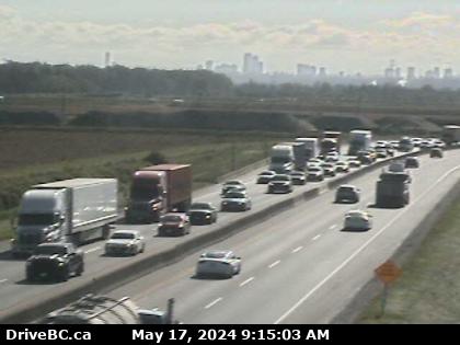 Traffic Cam Hwy-91 at No.8 Road on East-West Connector, looking east. (elevation: 10 metres)