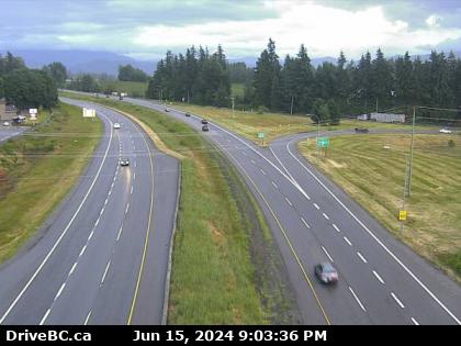 Traffic Cam Hwy-1 at Clearbrook Rd, looking east. (elevation: 67 metres)