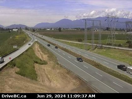 Traffic Cam Hwy-1 at Annis Rd, looking west. (elevation: 15 metres)