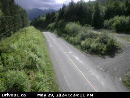 Traffic Cam Hwy-113 (Nass Rd) about 3 km southwest of Village of Laxgalts'ap (Greenville), looking west. (elevation: 120 metres)