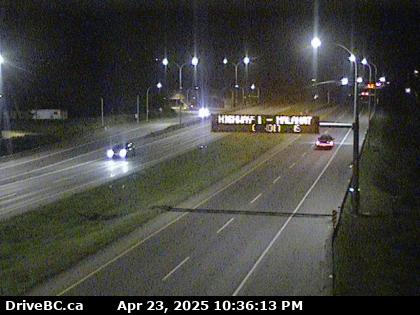 Traffic Cam Hwy-1, northbound, near the View Royal/Colwood exit, looking west. (elevation: 26 metres)