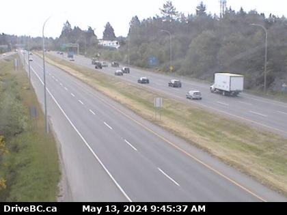 Traffic Cam Hwy-1, southbound, near the View Royal/Colwood exit, looking east. (elevation: 26 metres)