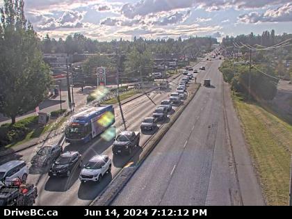 Traffic Cam Hwy-10 at Fraser Hwy-in Langley, looking northwest. (elevation: 16 metres)
