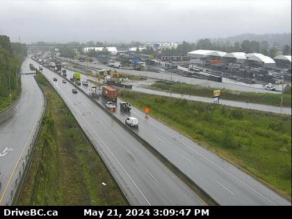 Traffic Cam Hwy-17 (South Fraser Perimeter Rd) at Tannery Rd Overpass in Surrey, looking east. (elevation: 5 metres)