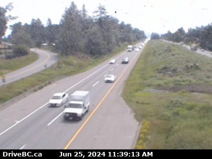 Traffic Cam Hwy-1, west of Abbotsford near Bradner Road, looking east. (elevation: 110 metres)