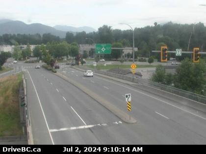 Traffic Cam Hwy-1 at Evans Road overpass near Chilliwack, looking north. (elevation: 15 metres)