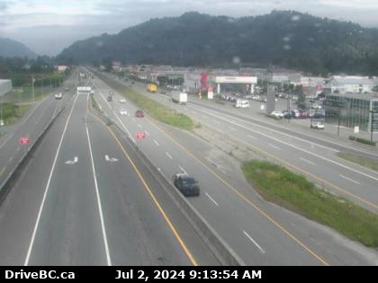 Traffic Cam Hwy-1 at Evans Road overpass near Chilliwack, looking west. (elevation: 15 metres)