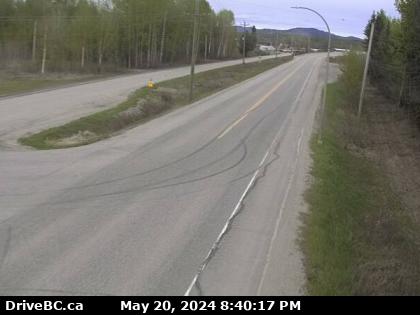 Traffic Cam Hwy-16 at Stella Road in Fraser Lake, looking east. (elevation: 684 metres)