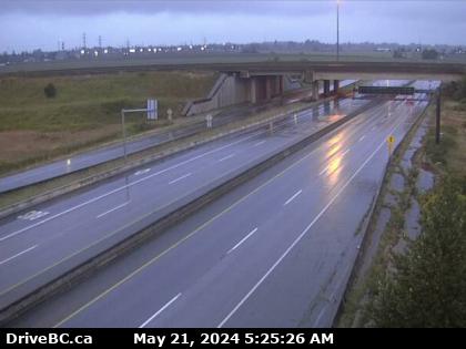 Traffic Cam Hwy-99 at Hwy-17 in Delta, looking west. (elevation: 4 metres)