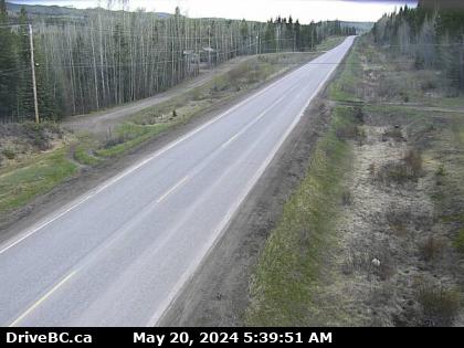 Traffic Cam Hwy-35, near Martin Road midway between Burns Lake and the northern Francois Ferry Landing, looking north. (elevation: 760 metres)