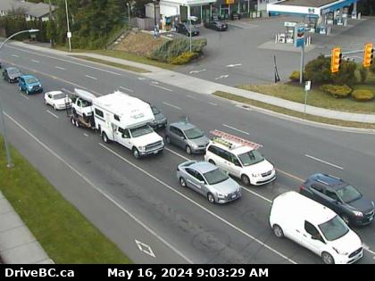 Traffic Cam Hwy-1 at Tillicum Rd, looking south. (elevation: 17 metres)