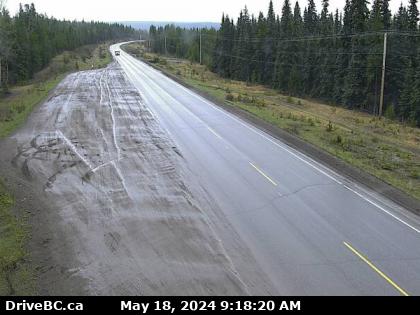 Traffic Cam Hwy-35, near Martin Road midway between Burns Lake and the northern Francois Ferry Landing, looking south. (elevation: 760 metres)
