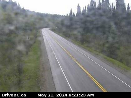 Traffic Cam Hwy-16, about 400 m east of the Slim Creek Rest Area, looking east. (elevation: 726 metres)
